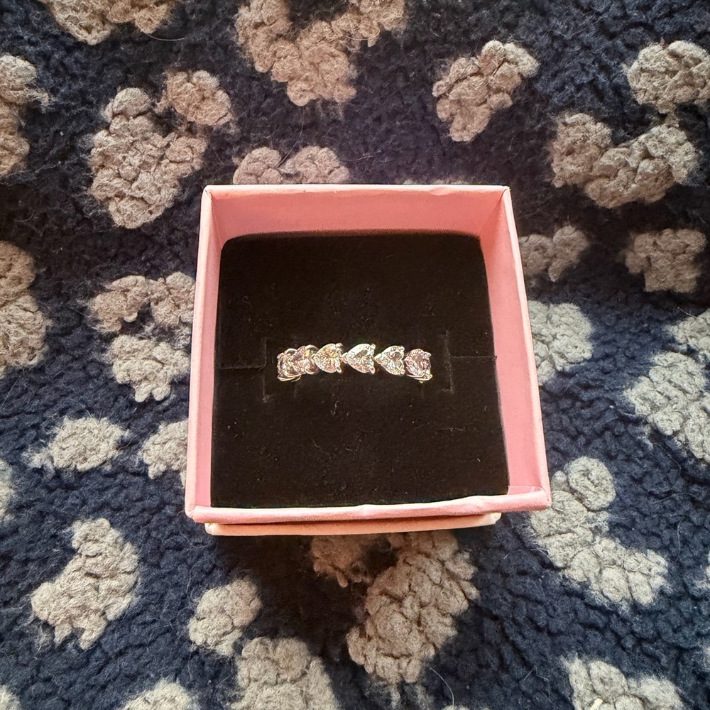 Pandora Silver Band of Hearts Ring